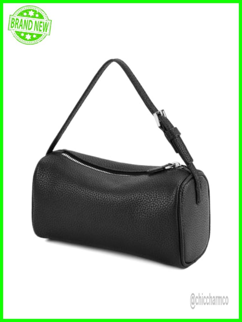PU Leather Crossbody Bag Small Barrel Purse Hobo Handbag
